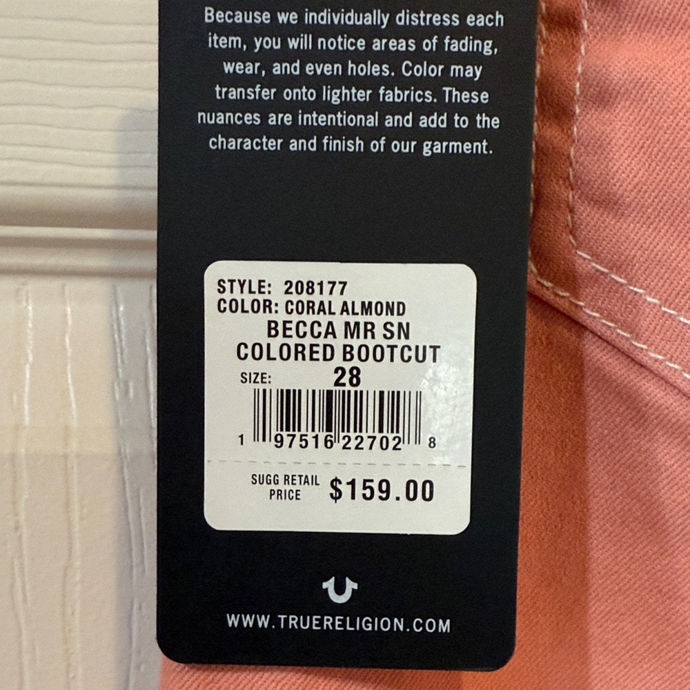 True Religion Pink Boot Cut Jeans - Picture 6 of 9